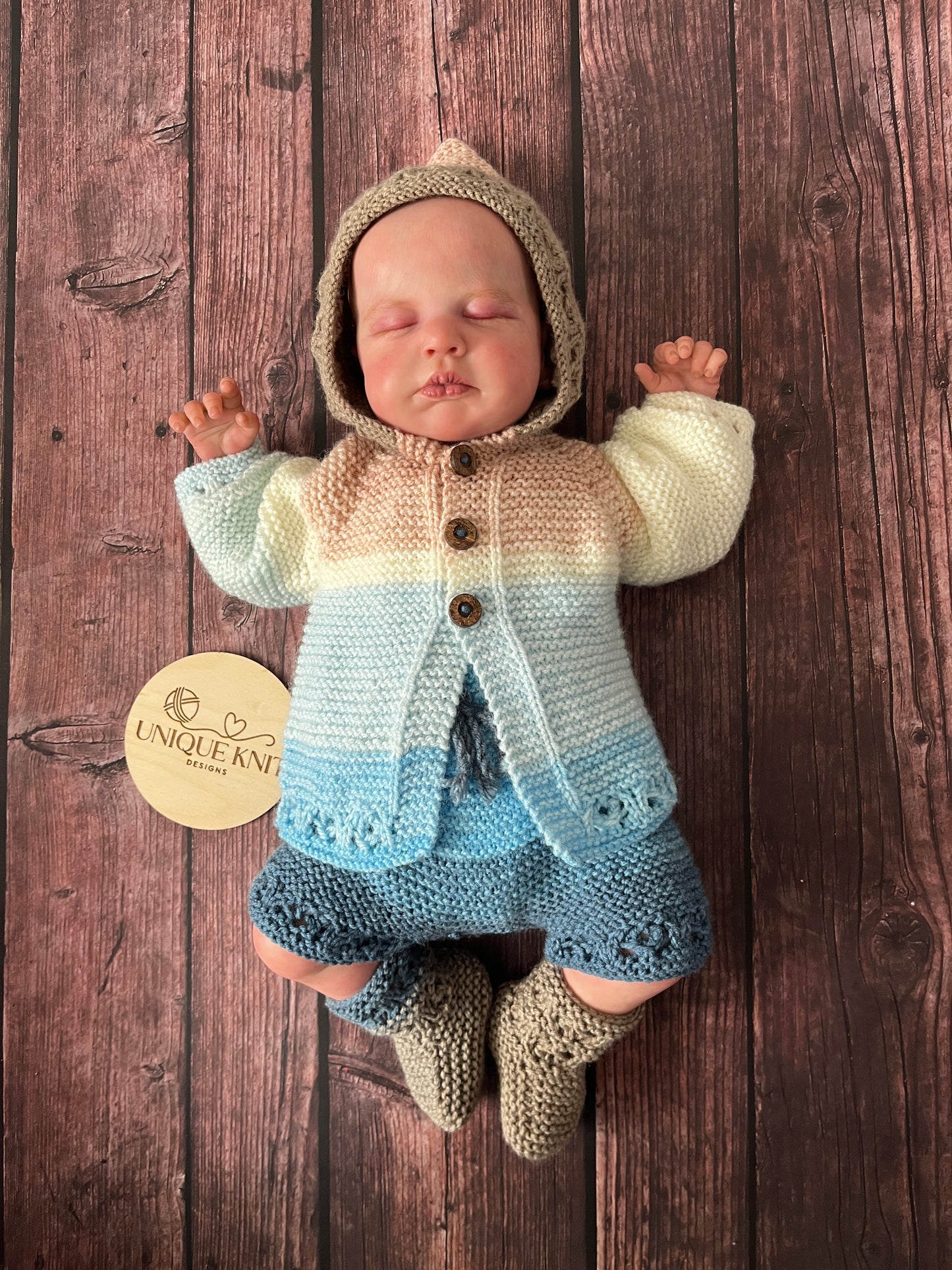 "Rainbow” Multi Piece set knitting pattern for reborn doll 16-22" or 0-3 month old baby