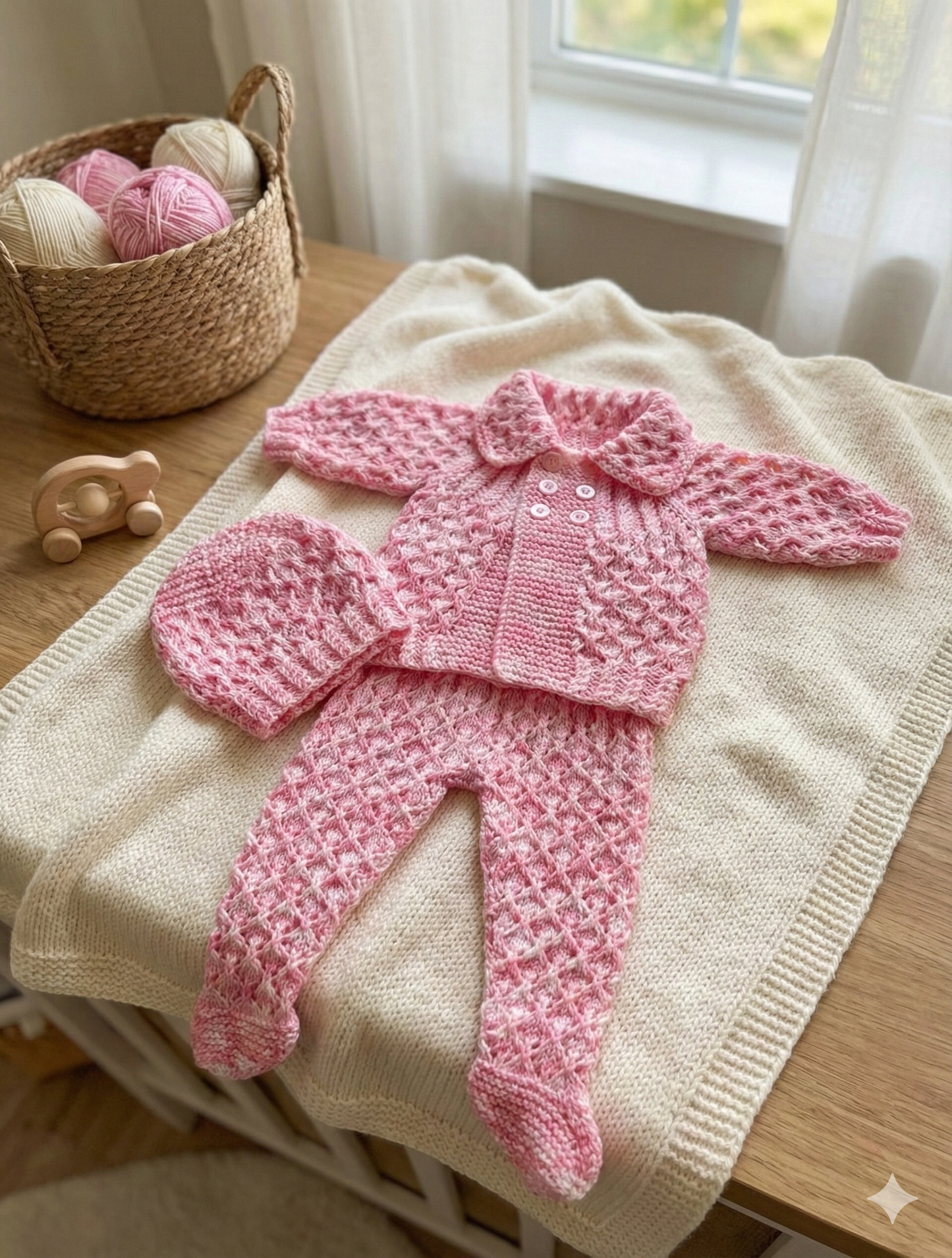 "Jelly Bean” 3 piece set Knitting pattern for Reborn doll 16 -22” or 0-3 Month Old Baby