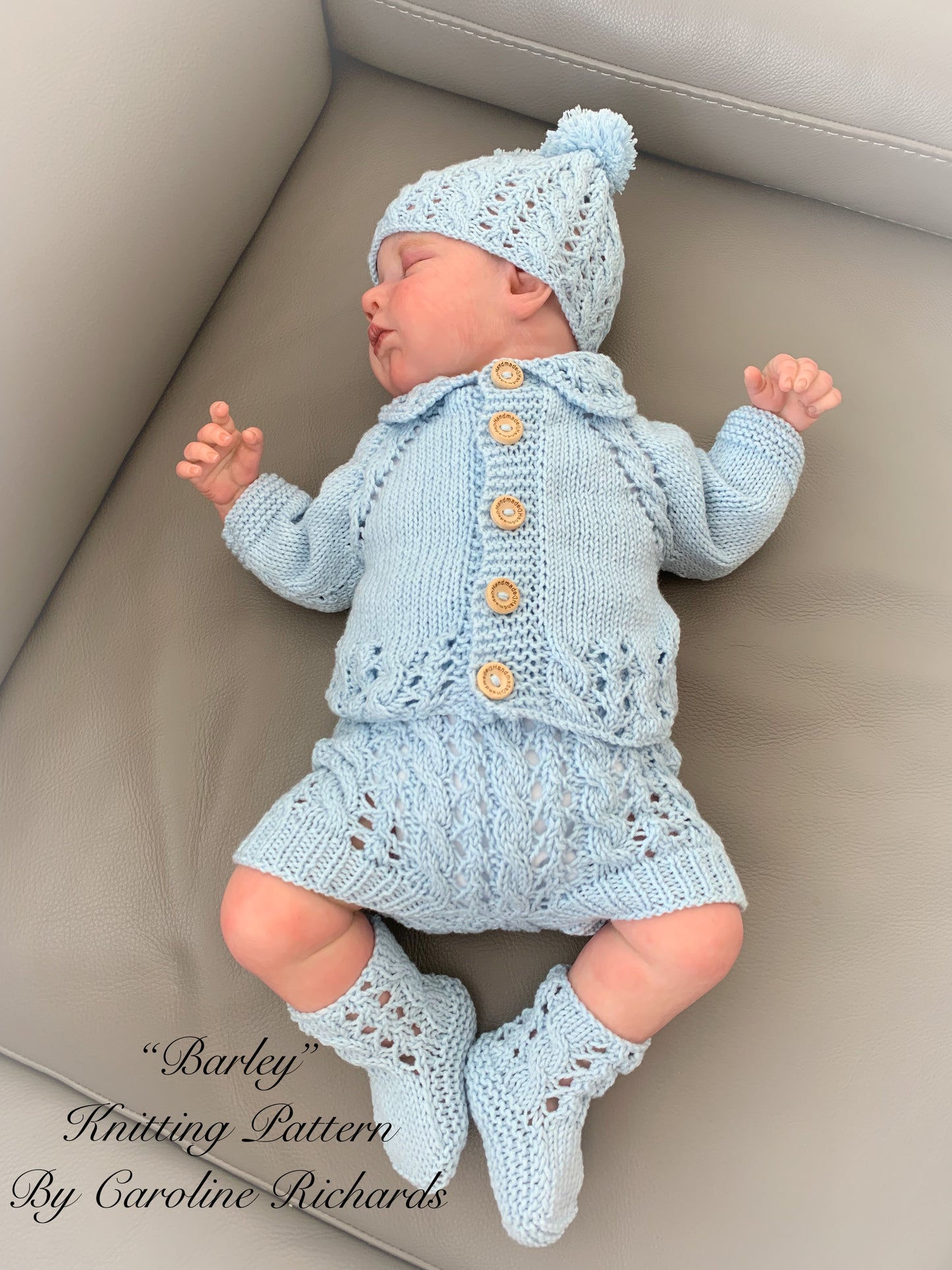 "Barley” 4 Piece Set Knitting pattern for Reborn doll 16-22” or 0-3 Month Old Baby