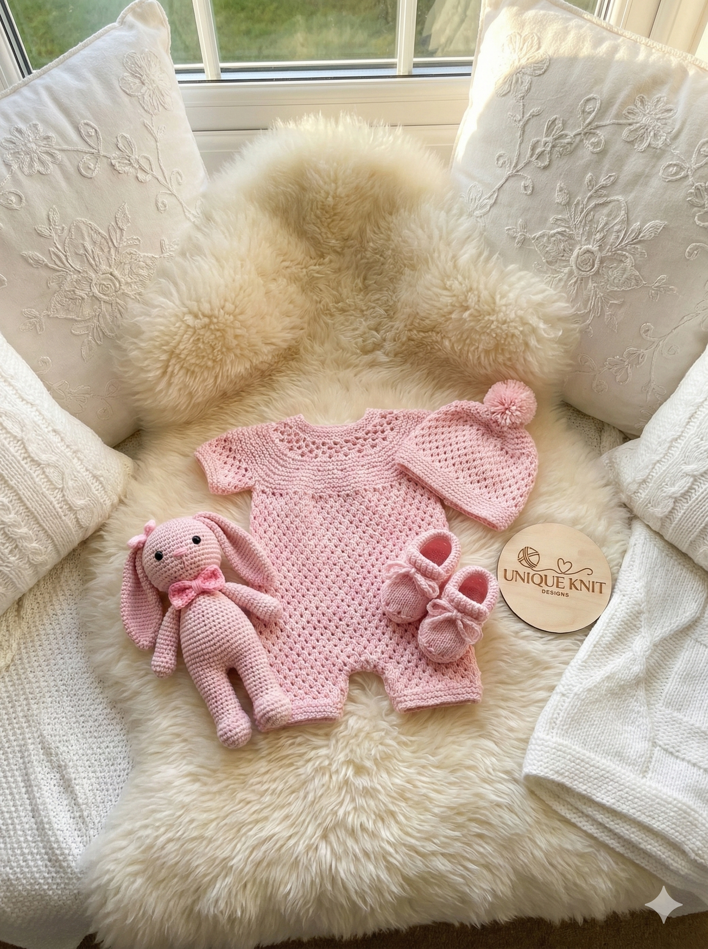 "Wisteria” romper Knitting pattern for Reborn doll 16 -22” or 0-3 Mth Old Baby