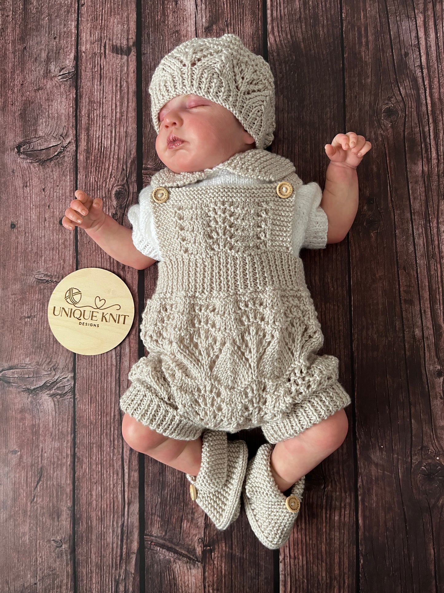 "Tim & Kim ” Multi Piece twin set knitting pattern for reborn doll 16-22" or 0-3 month old baby