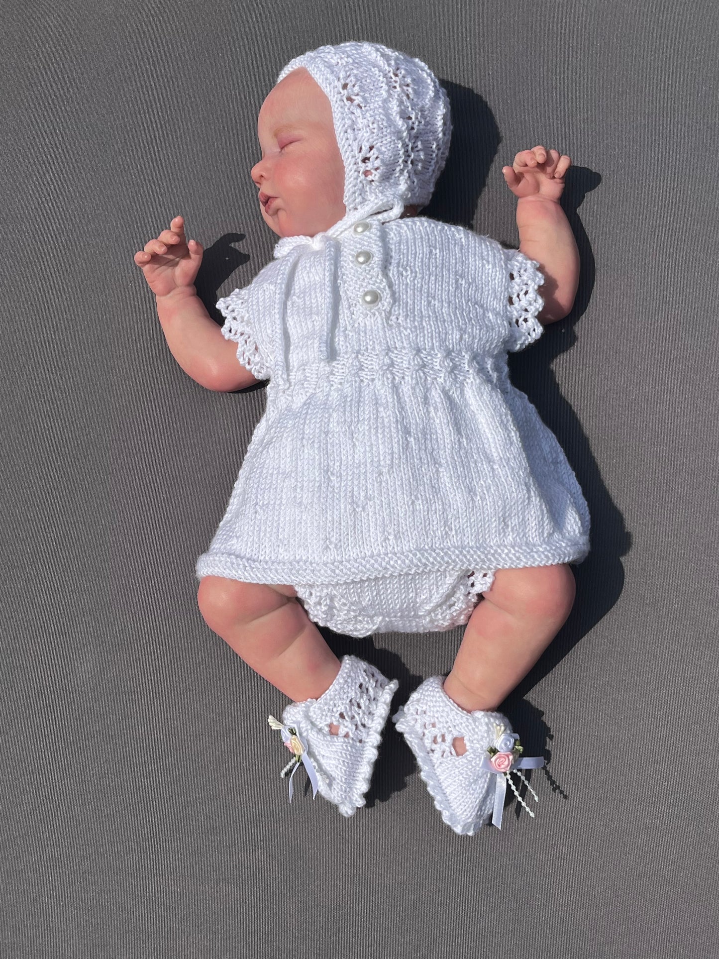"Cinderella” 4 piece Knitting pattern for Reborn doll 16 -22” or 0-3 Month Old Baby