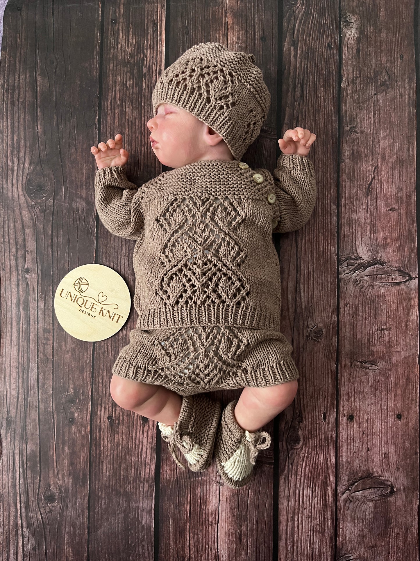 "Jordan” 4 Piece Knitting pattern set for Reborn doll 16 -22” or 0-3 Month Old Baby