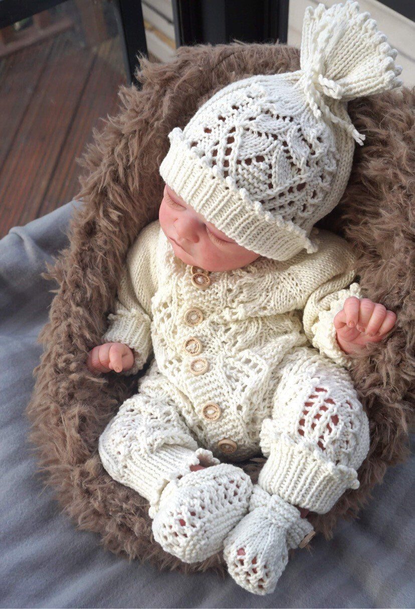 "Honeysuckle” Romper Knitting pattern for Reborn doll 16 -22” or 0-3 Mth Old Baby
