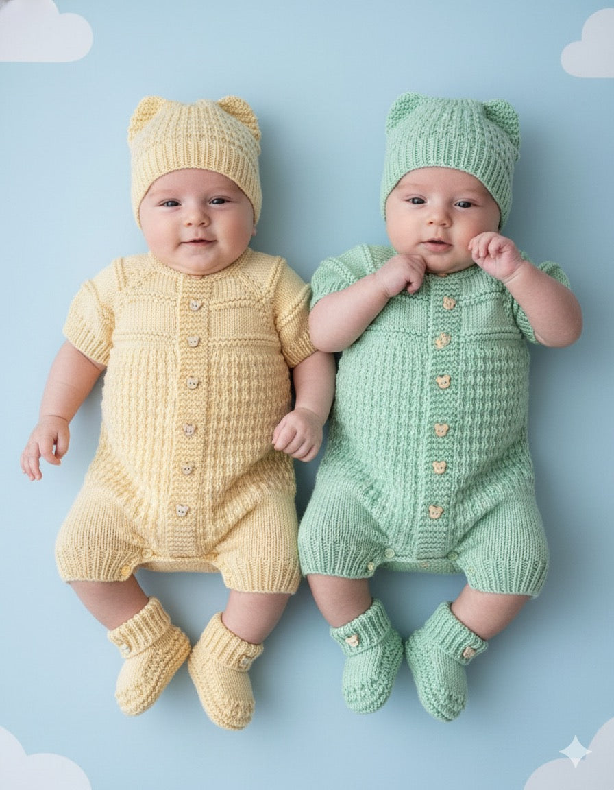 "Mango" Romper knitting pattern for reborn doll 16-22" or 0-3 Month old baby