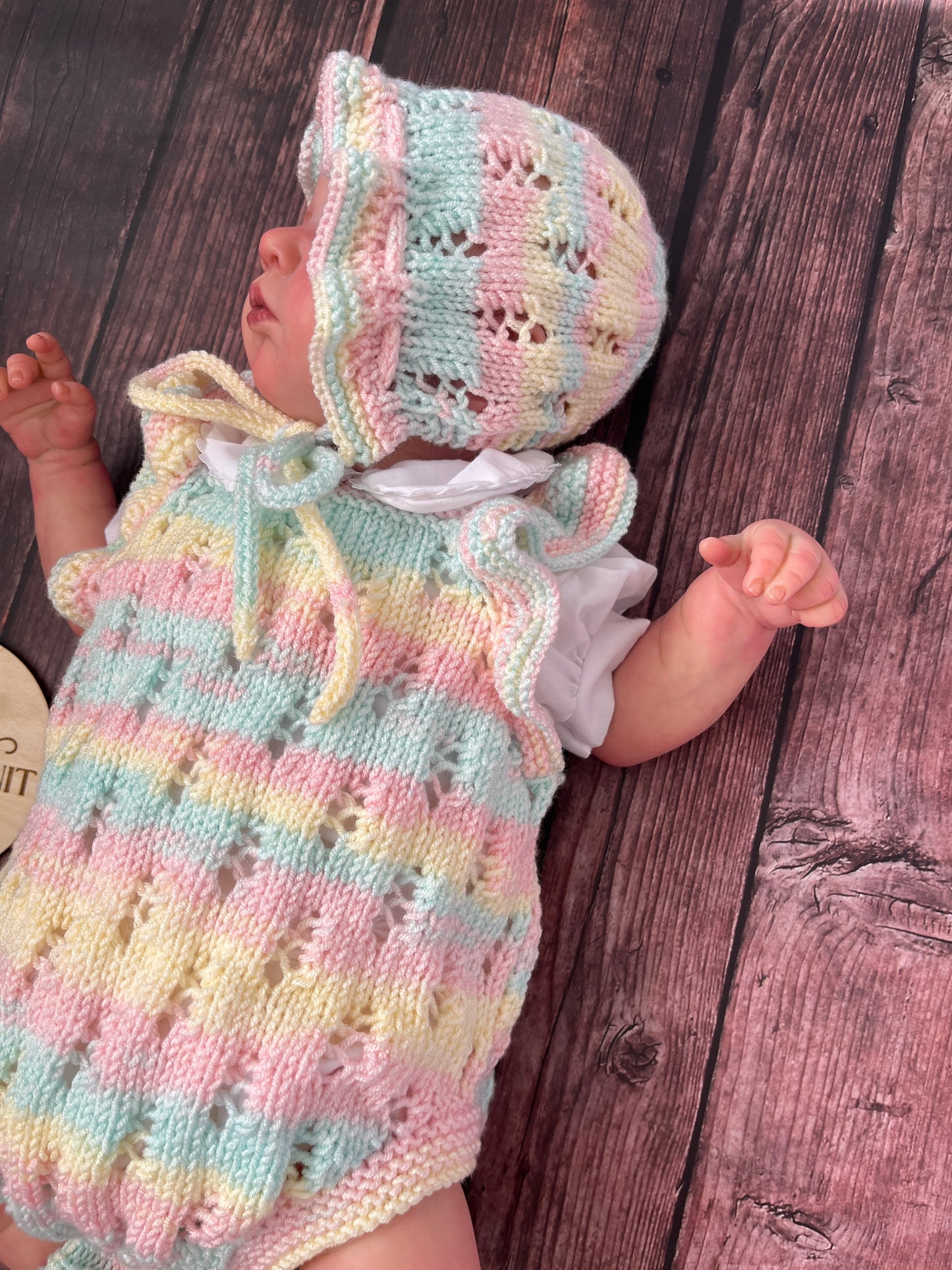 "Caz” Multi Piece set knitting pattern for reborn doll 16-22" or 0-3 month old baby