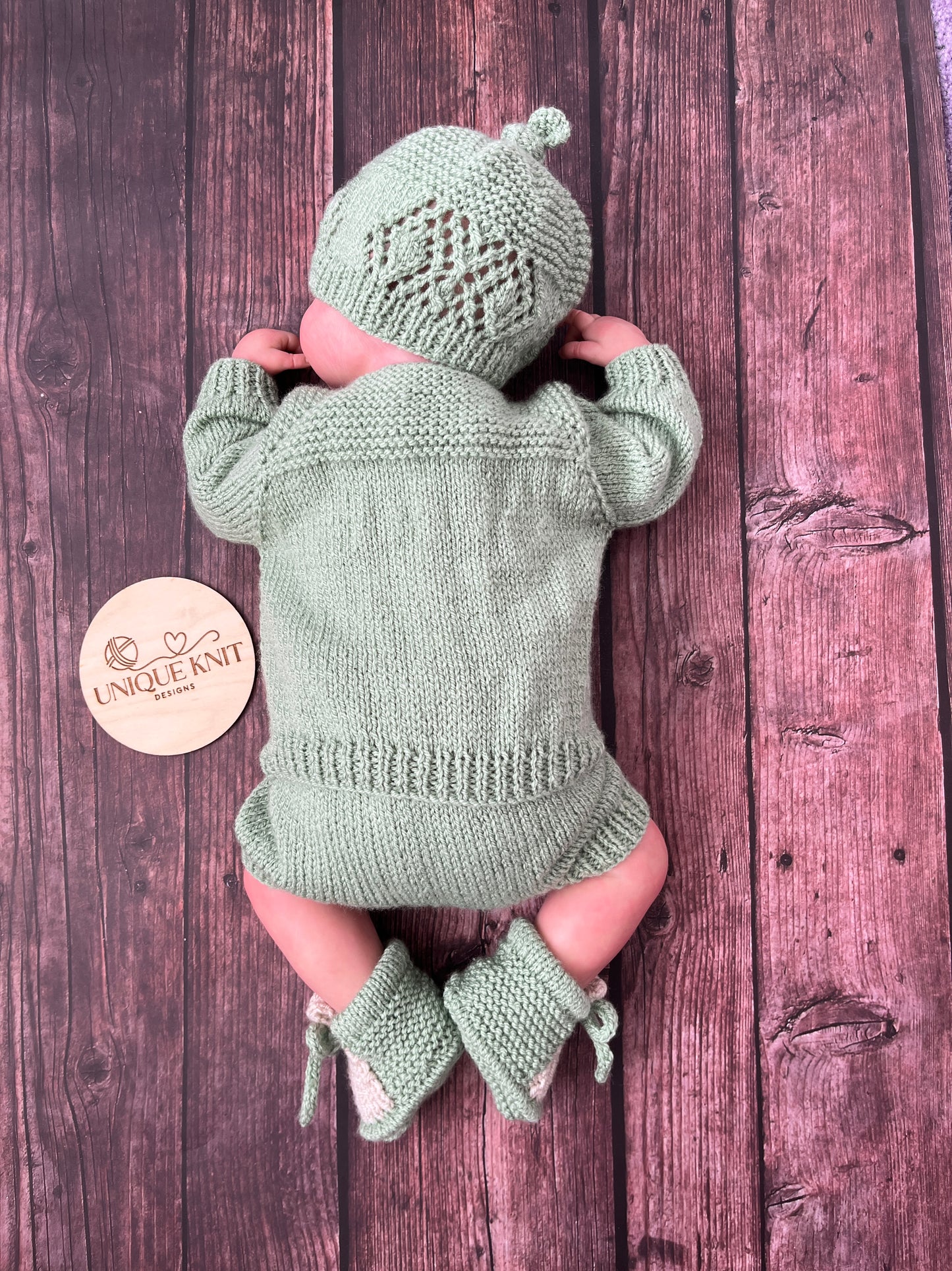 "Jordan” 4 Piece Knitting pattern set for Reborn doll 16 -22” or 0-3 Month Old Baby