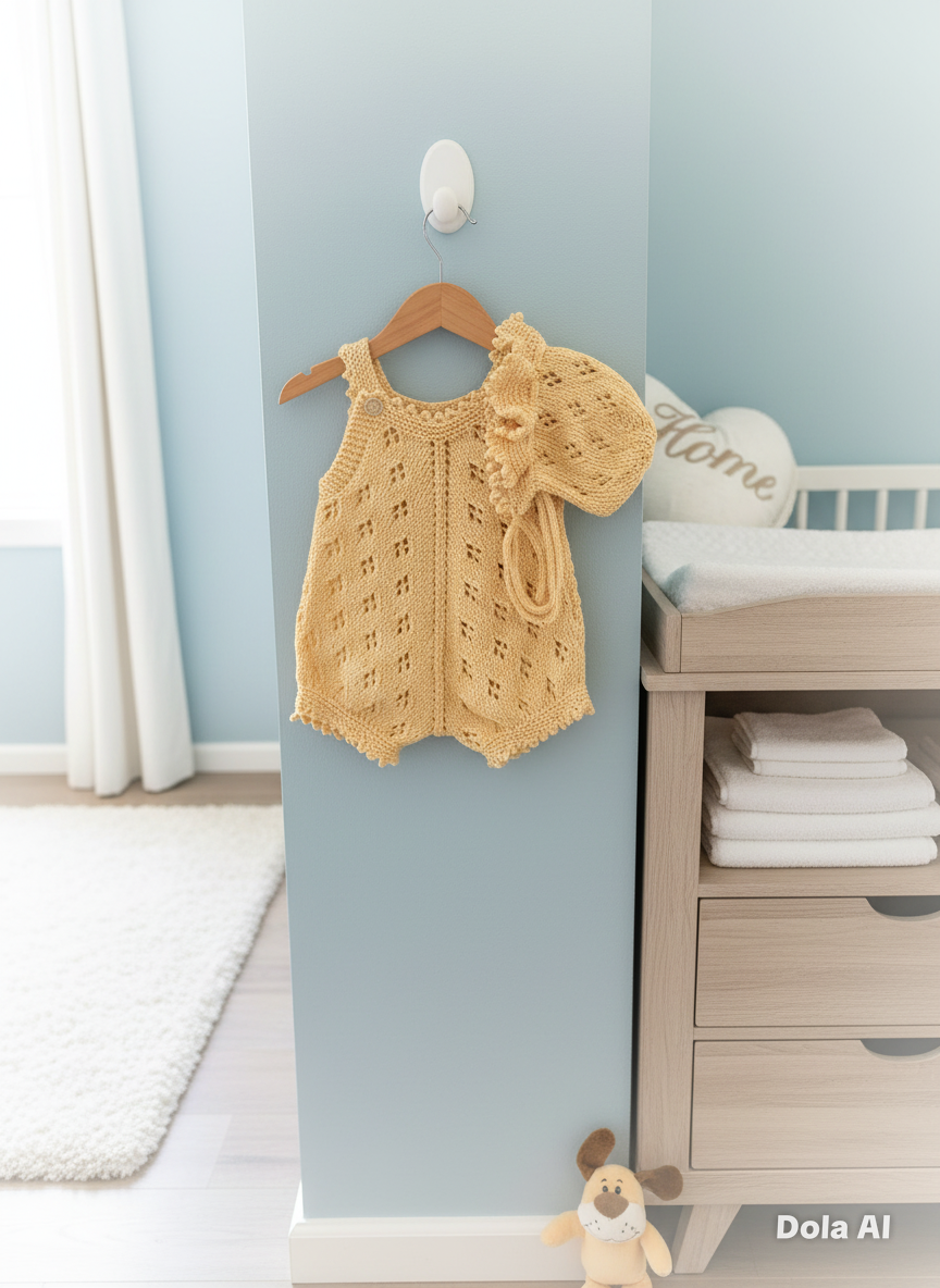 "Citrus” Romper Knitting pattern for Reborn doll 16 -22” or 0-3 Mth Old Baby