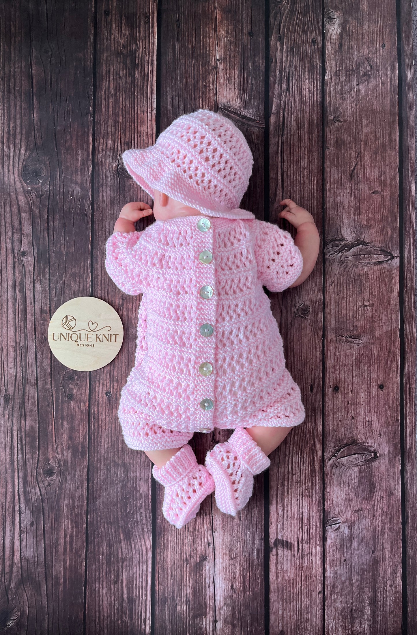 "Malibu” Multi Piece set knitting pattern for reborn doll 16-22" or 0-3 month old baby
