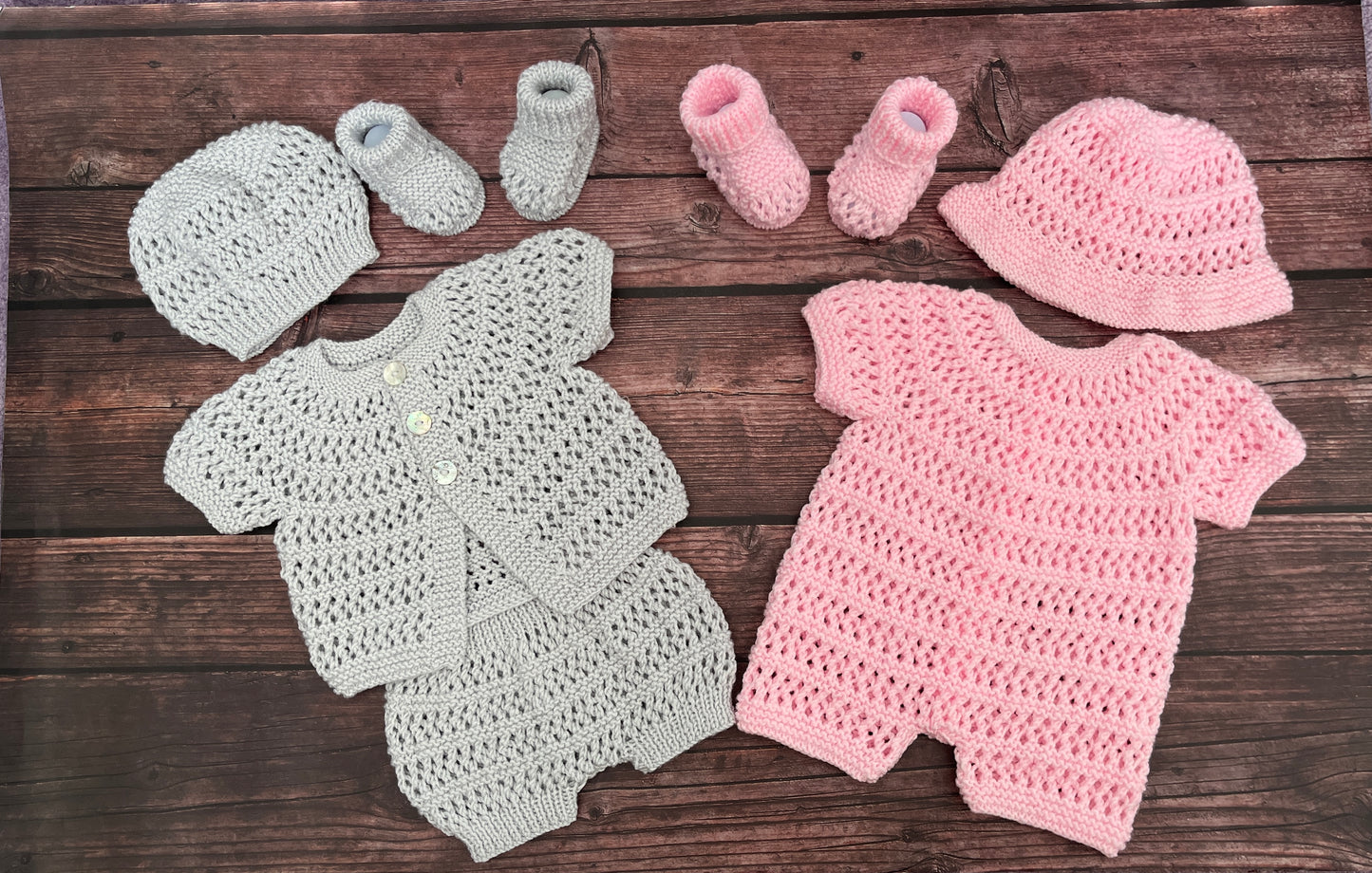"Malibu” Multi Piece set knitting pattern for reborn doll 16-22" or 0-3 month old baby