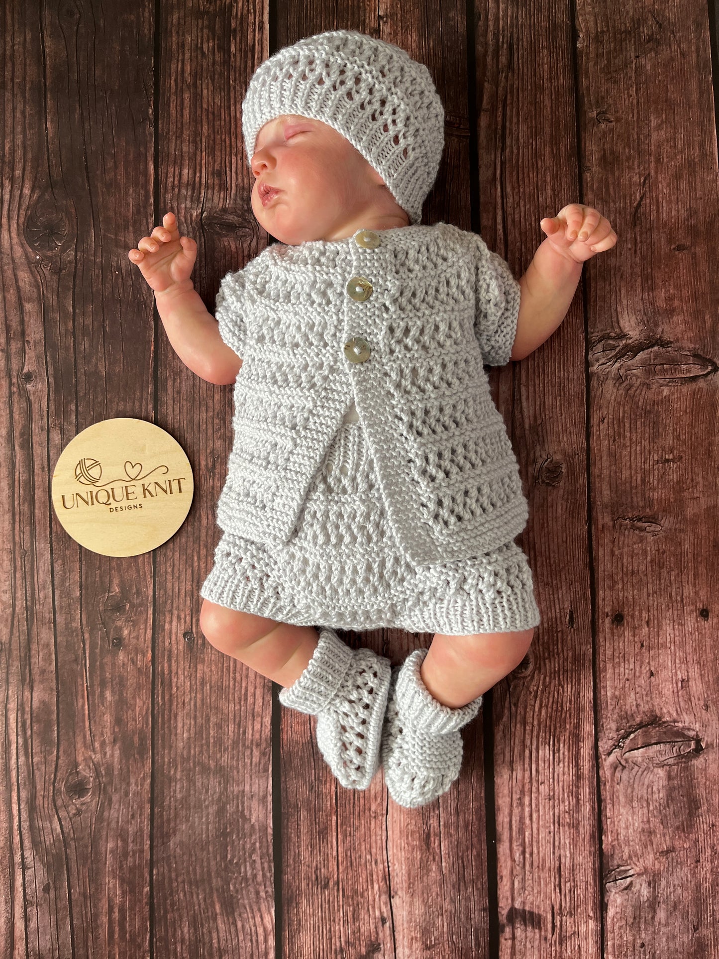 "Malibu” Multi Piece set knitting pattern for reborn doll 16-22" or 0-3 month old baby