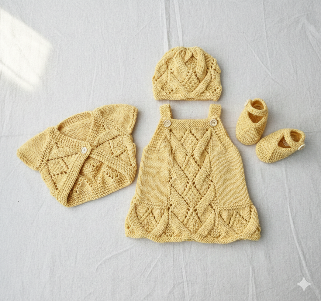 "Lou Lou” 4 Piece Set Knitting pattern for Reborn doll 16-22” or 0-3 Month Old Baby