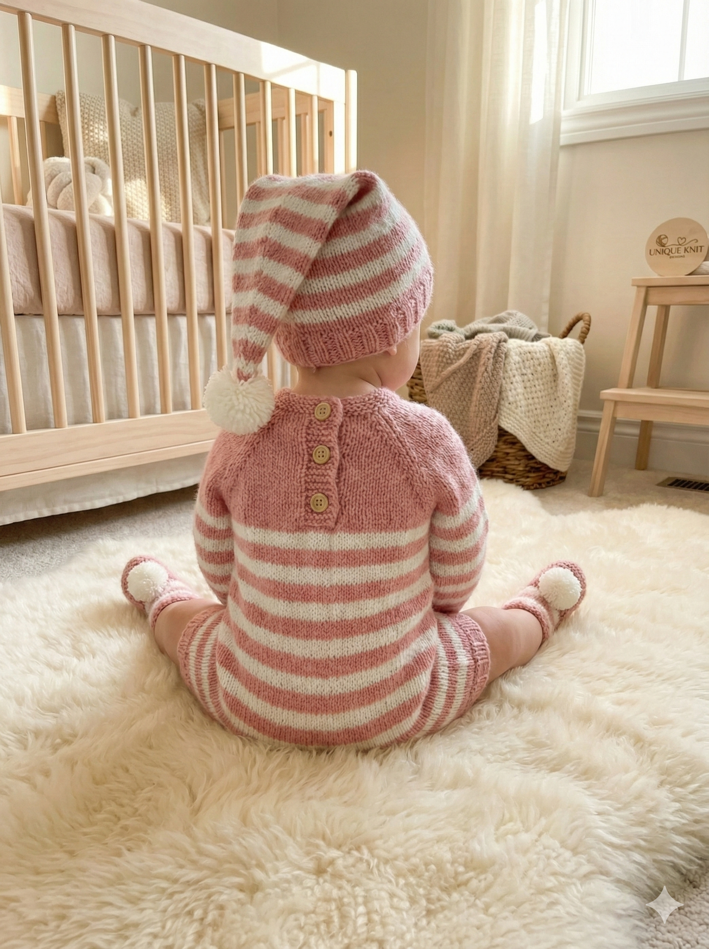 "Peaches & Cream” Romper Set Knitting pattern for Reborn doll 16 - 22” or 0-3 Mth Old Baby