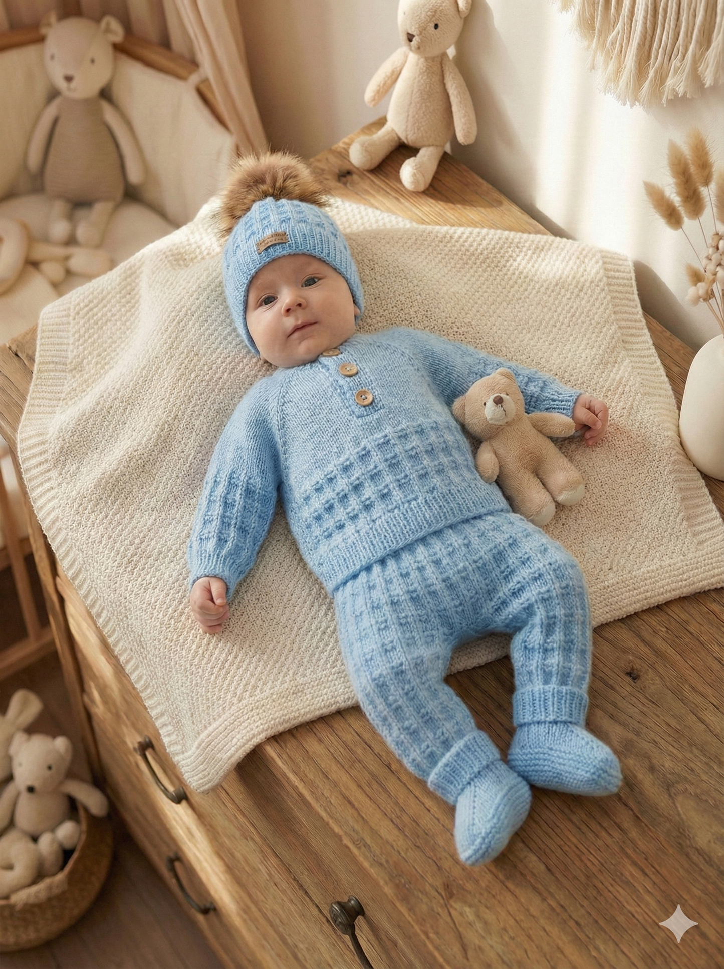"Winter” 4 Piece Set Knitting pattern for Reborn doll 16-22” or 0-3 Month Old Baby