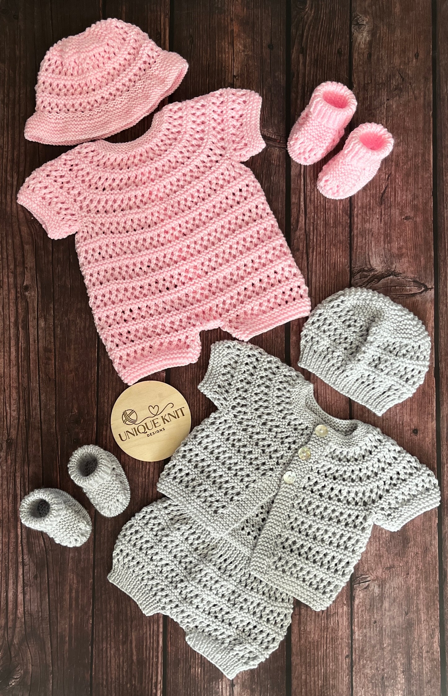"Malibu” Multi Piece set knitting pattern for reborn doll 16-22" or 0-3 month old baby