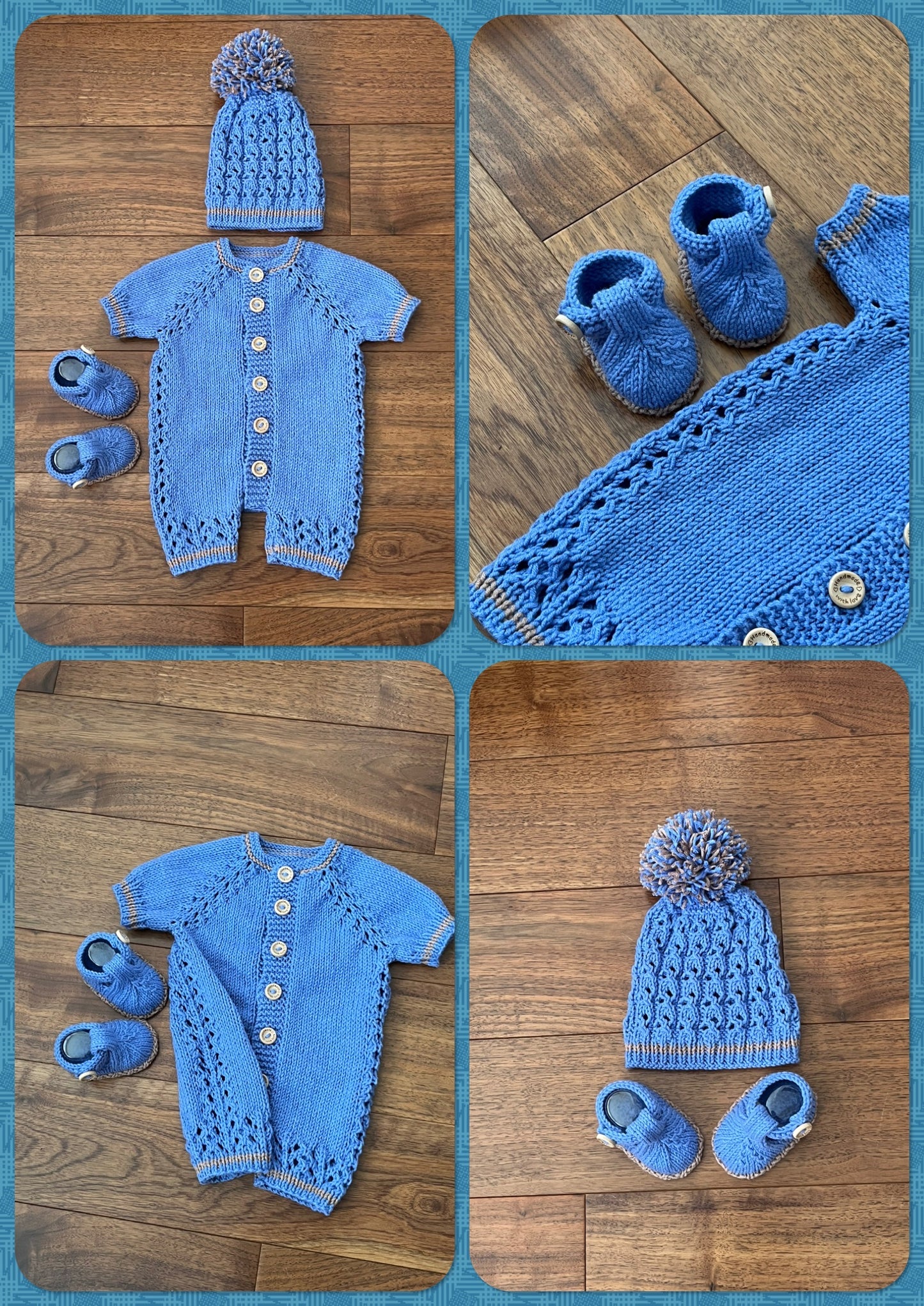 "Merlot” Romper Knitting pattern for Reborn doll 16 -22” or 0-3 Month Old Baby