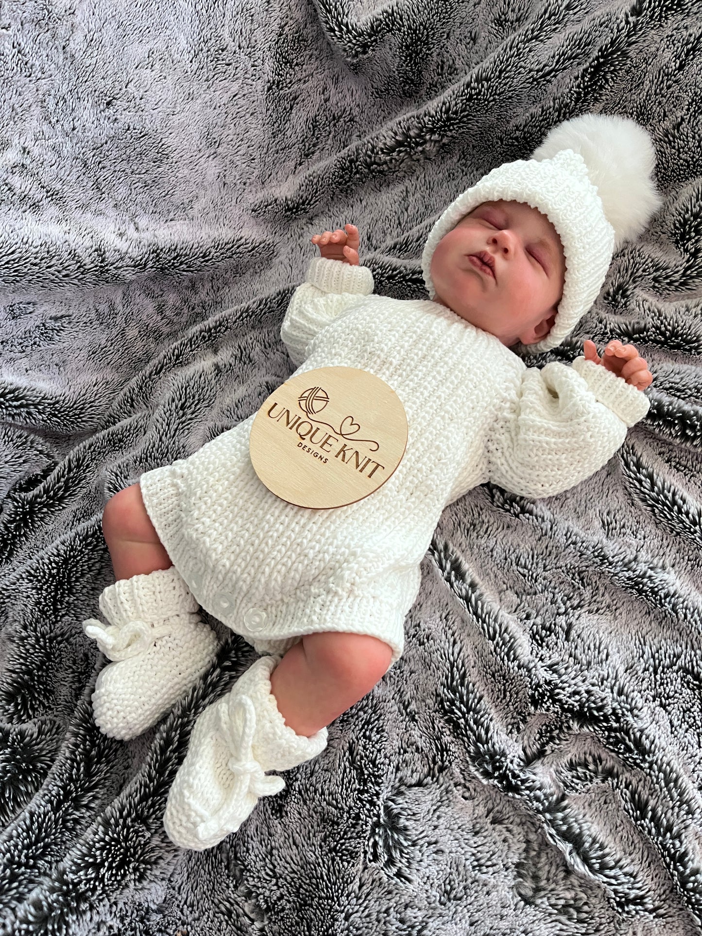 "Snuggles” 3 piece Knitting pattern set for Reborn doll 19 -24” or 0-6 Month Old Baby