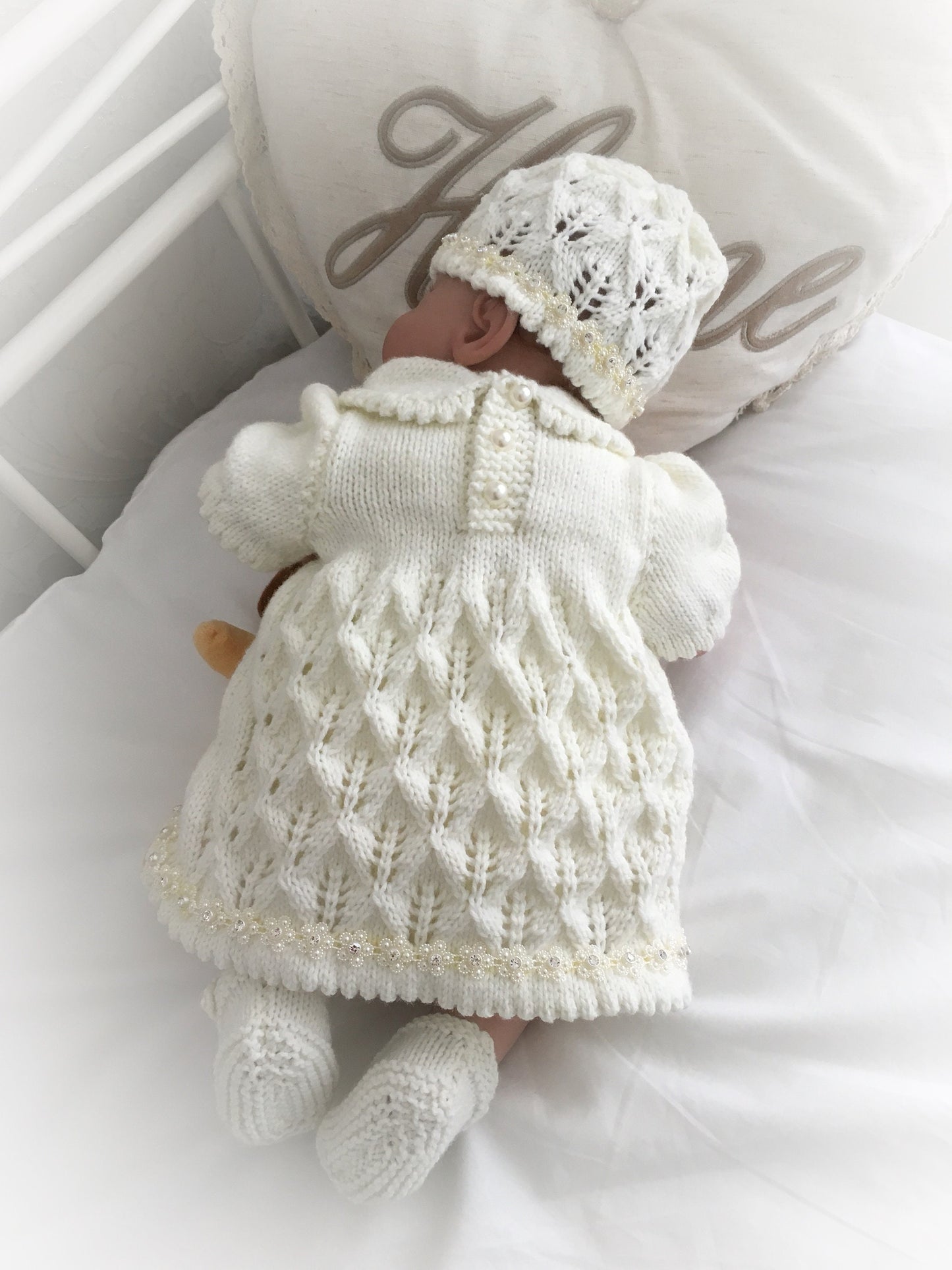 "Carnation ” Angel Set Knitting pattern for Reborn doll 16 -22” or 0-3 Mth Old Baby