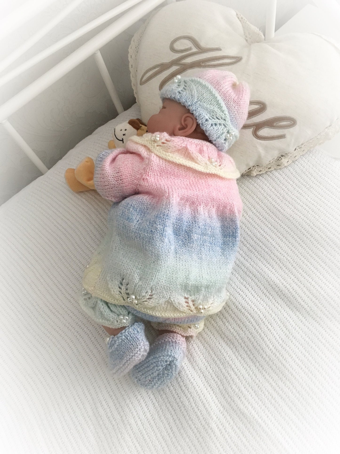 "Sunflower ” Angel Set Knitting pattern for Reborn doll 16 -22” or 0-3 Mth Old Baby