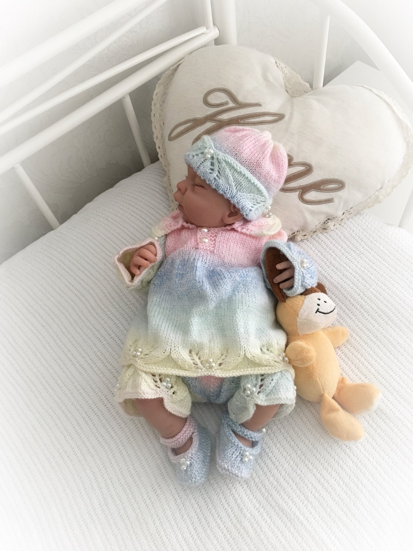 "Sunflower ” Angel Set Knitting pattern for Reborn doll 16 -22” or 0-3 Mth Old Baby