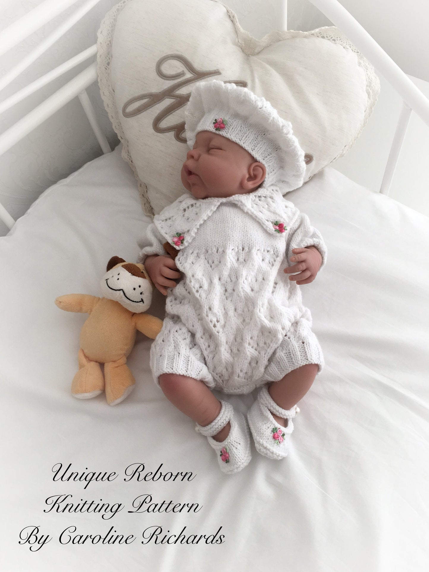"Lillies ” Romper Knitting pattern for Reborn doll 16 -22” or 0-3 Mth Old Baby