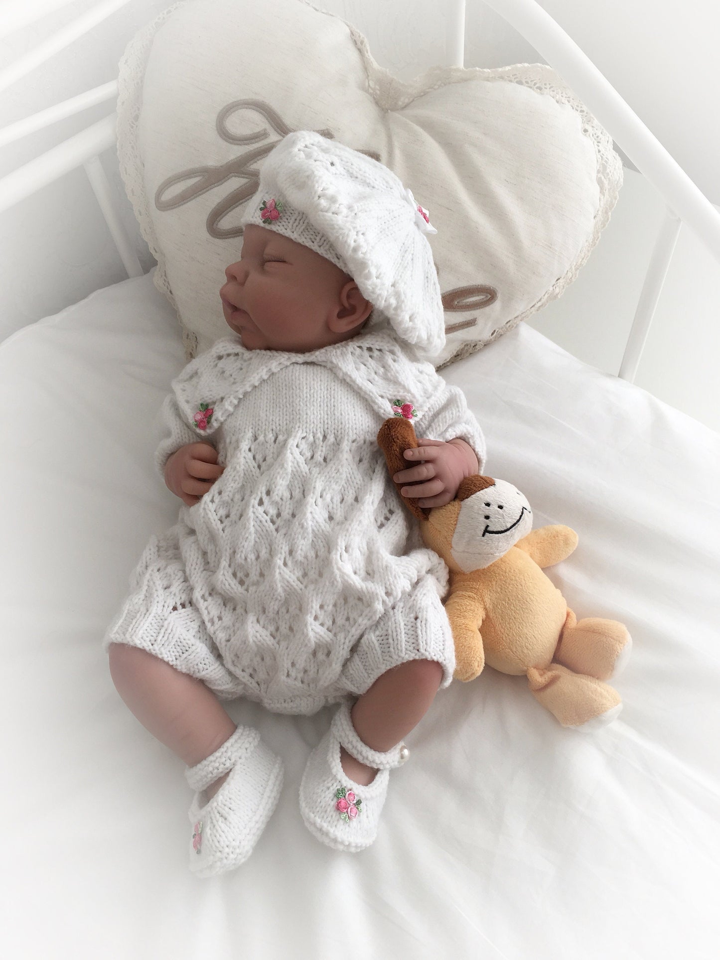 "Lillies ” Romper Knitting pattern for Reborn doll 16 -22” or 0-3 Mth Old Baby