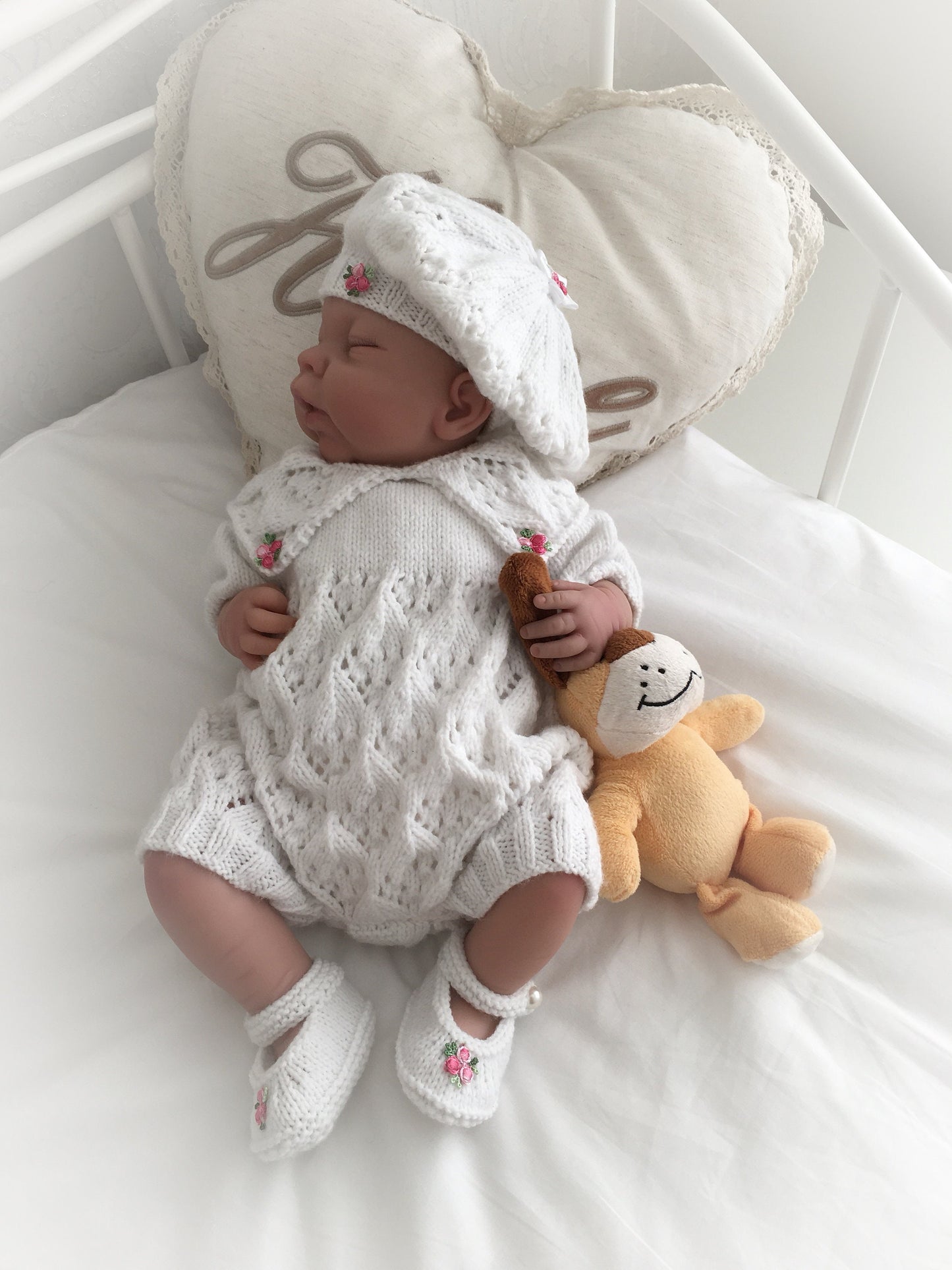 "Lillies ” Romper Knitting pattern for Reborn doll 16 -22” or 0-3 Mth Old Baby