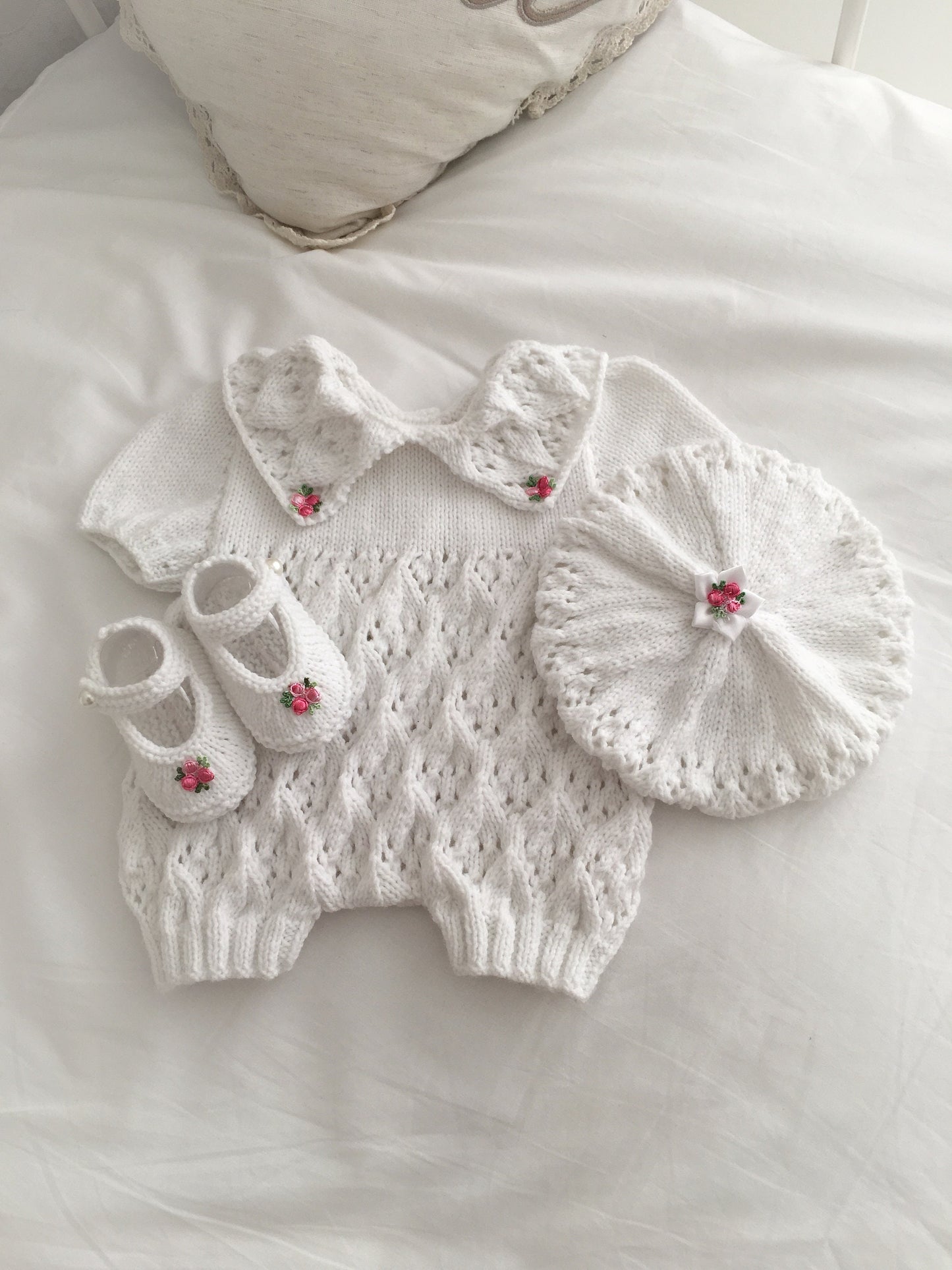 "Lillies ” Romper Knitting pattern for Reborn doll 16 -22” or 0-3 Mth Old Baby