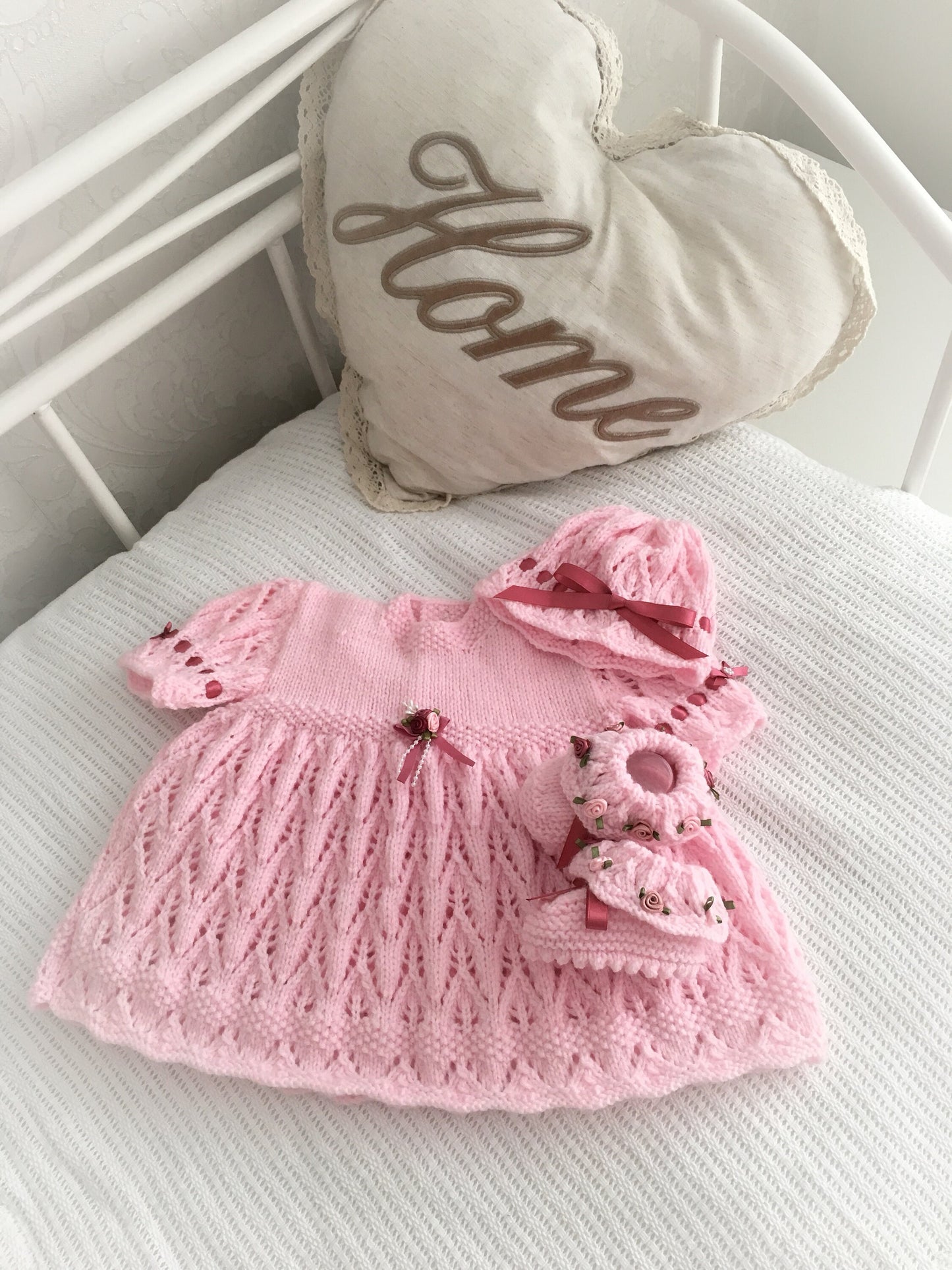 "Tulip” Dress Set Knitting pattern for Reborn doll 16 -22” or 0-3 Mth Old Baby