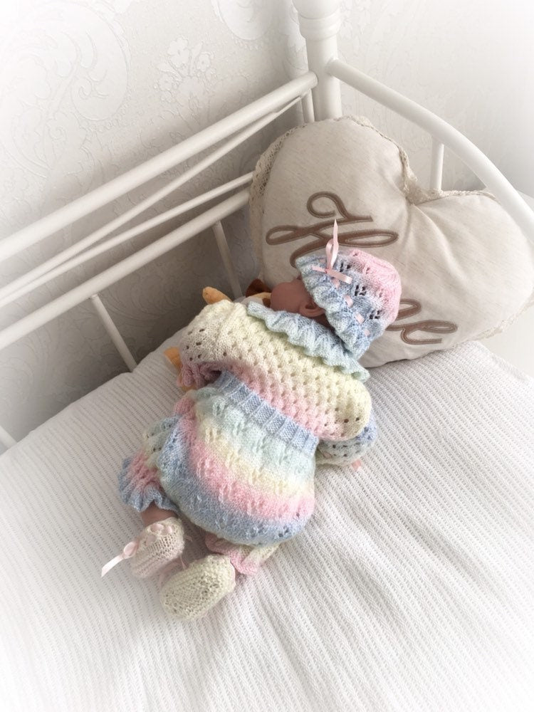 "Blossom ” Romper Knitting pattern for Reborn doll 16 -22” or 0-3 Mth Old Baby
