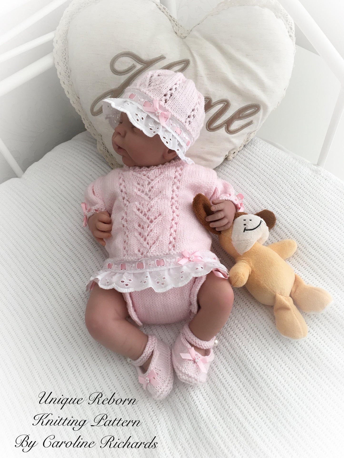 "Sweetpea ” Angel Set Knitting pattern for Reborn doll 16 -22” or 0-3 Mth Old Baby