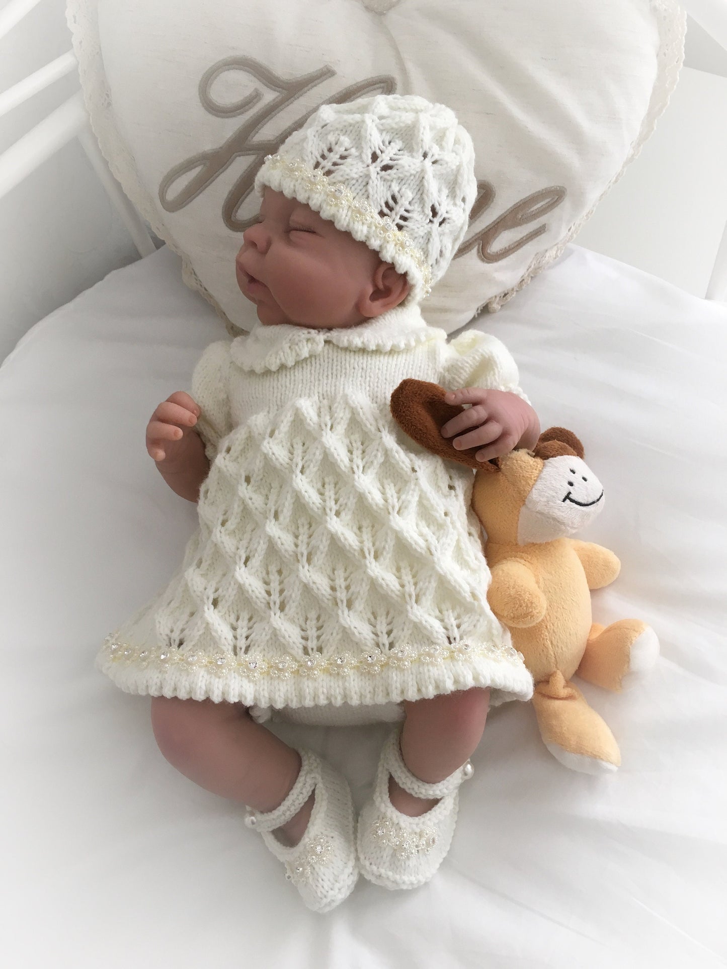"Carnation ” Angel Set Knitting pattern for Reborn doll 16 -22” or 0-3 Mth Old Baby
