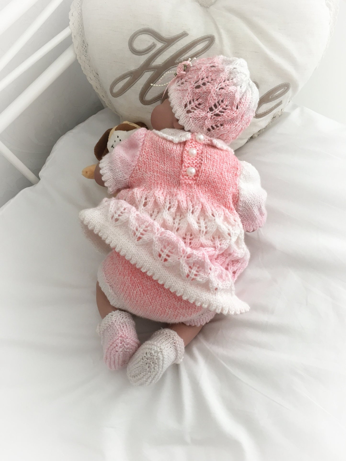 "Carnation ” Angel Set Knitting pattern for Reborn doll 16 -22” or 0-3 Mth Old Baby