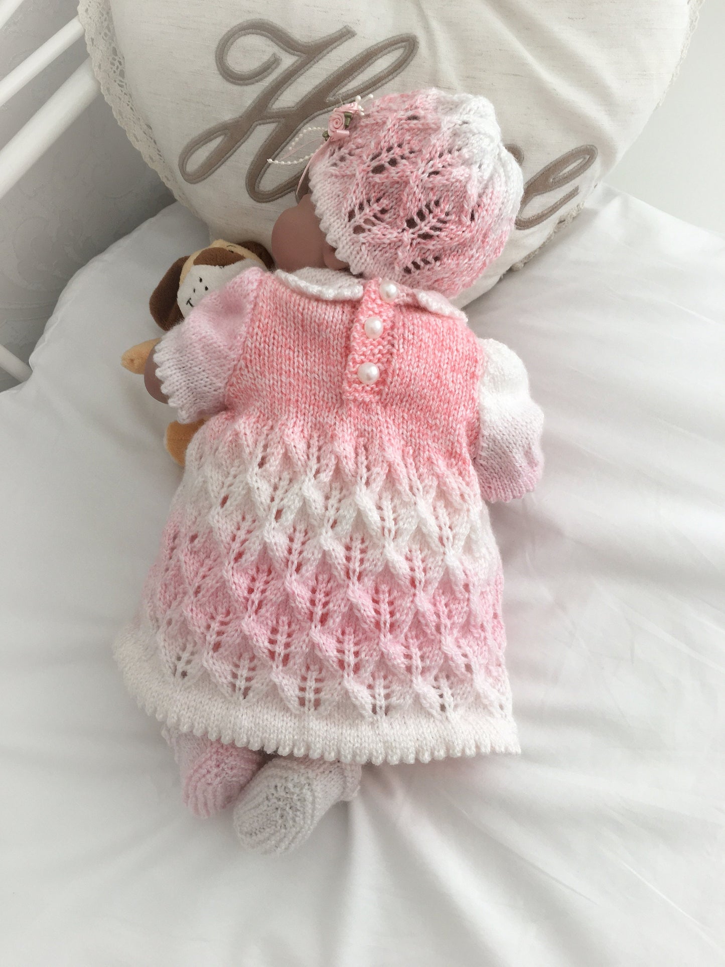 "Carnation ” Angel Set Knitting pattern for Reborn doll 16 -22” or 0-3 Mth Old Baby