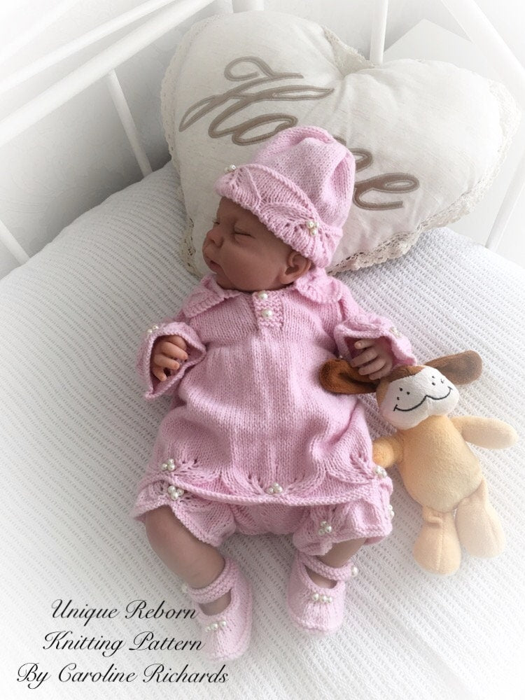 "Sunflower ” Angel Set Knitting pattern for Reborn doll 16 -22” or 0-3 Mth Old Baby