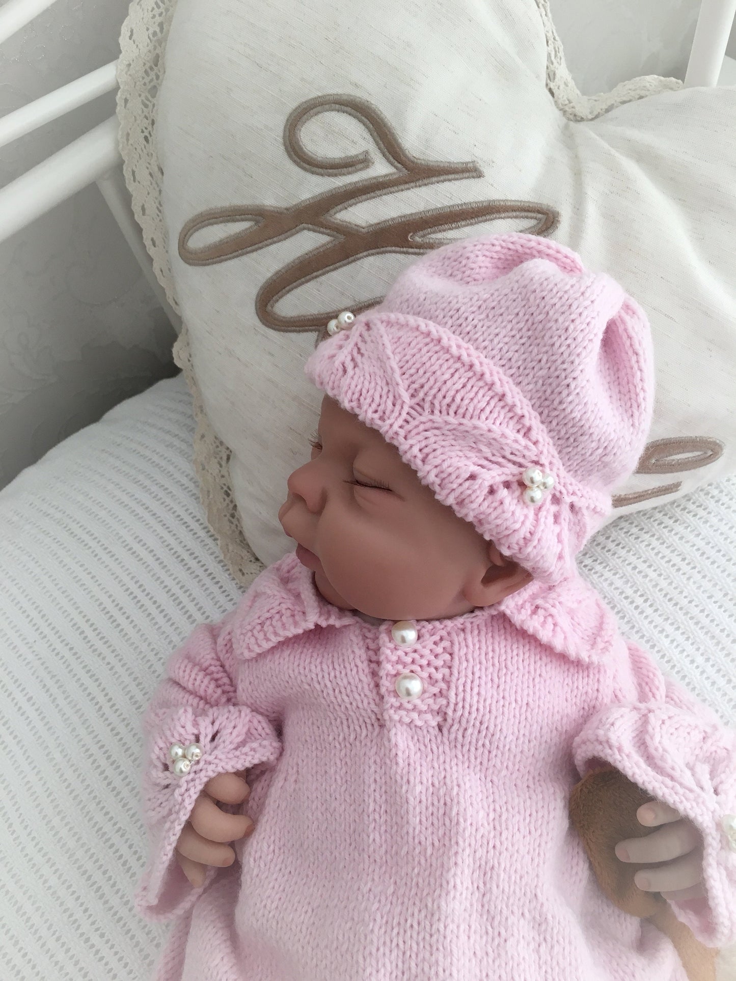 "Sunflower ” Angel Set Knitting pattern for Reborn doll 16 -22” or 0-3 Mth Old Baby