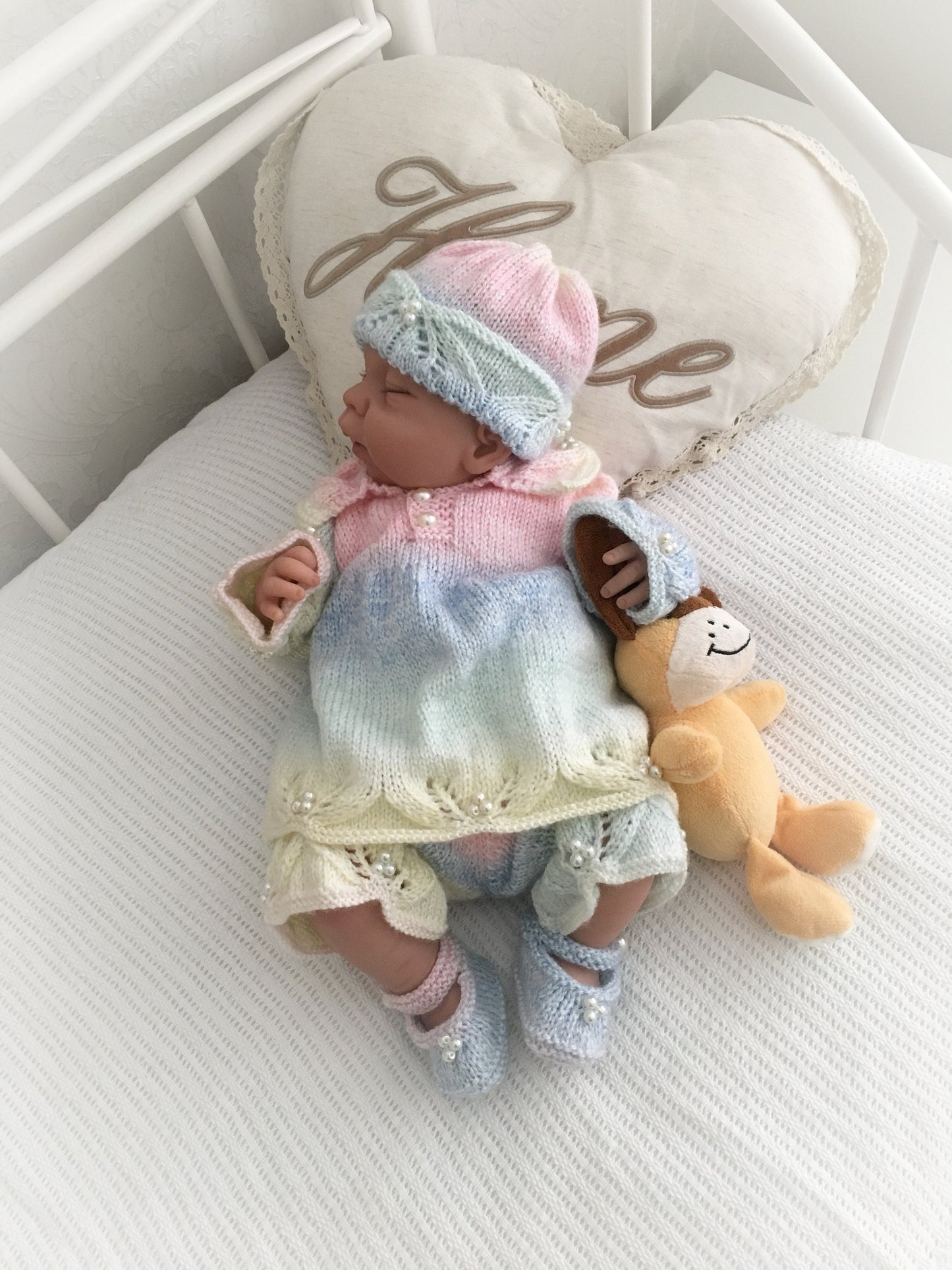 "Sunflower ” Angel Set Knitting pattern for Reborn doll 16 -22” or 0-3 Mth Old Baby