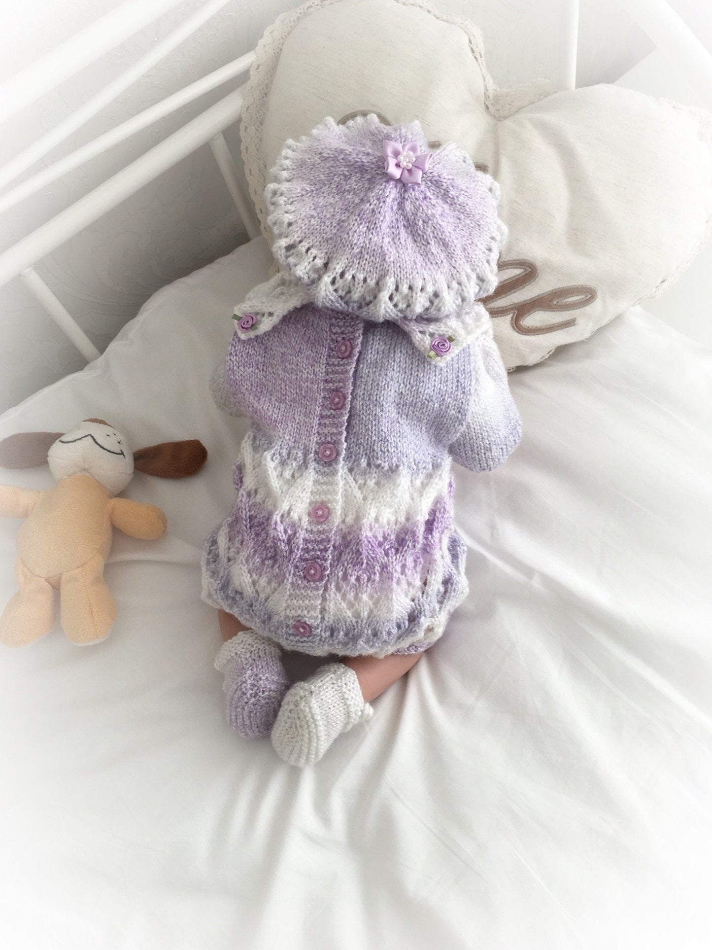 "Lillies ” Romper Knitting pattern for Reborn doll 16 -22” or 0-3 Mth Old Baby