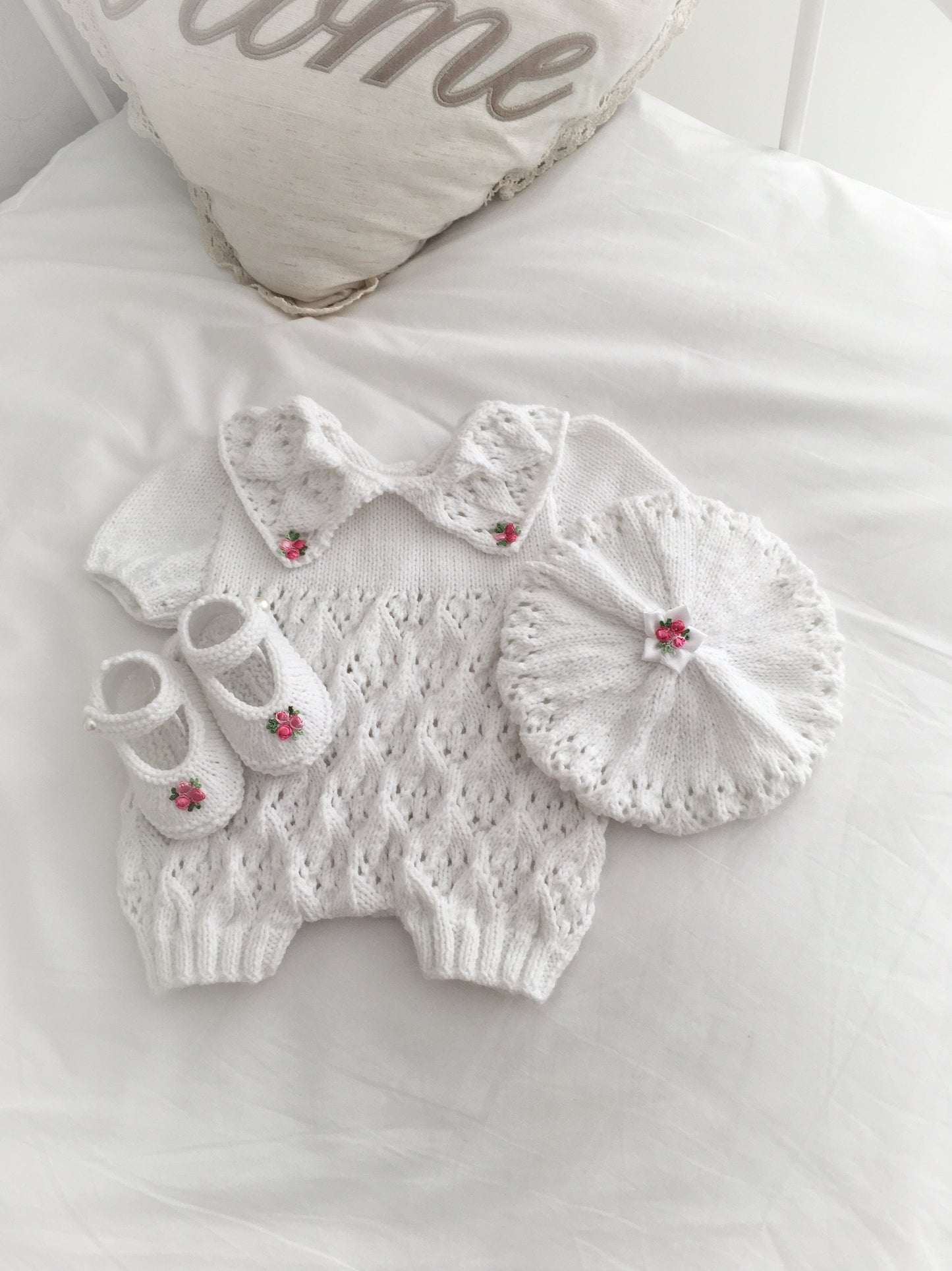"Lillies ” Romper Knitting pattern for Reborn doll 16 -22” or 0-3 Mth Old Baby