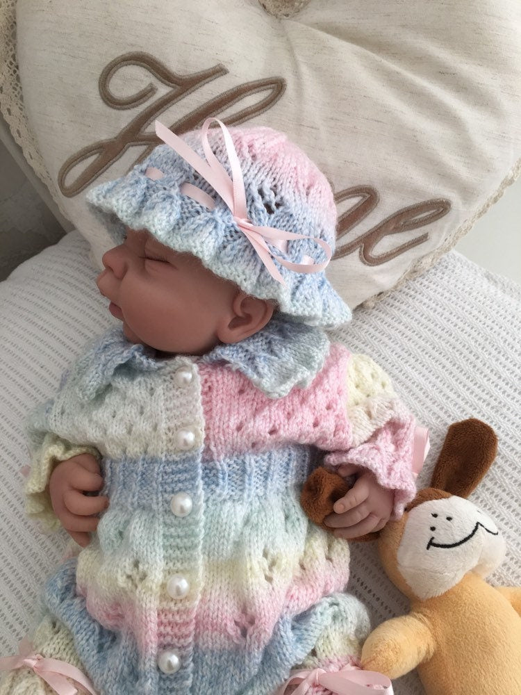 "Blossom ” Romper Knitting pattern for Reborn doll 16 -22” or 0-3 Mth Old Baby