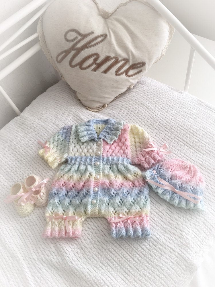 "Blossom ” Romper Knitting pattern for Reborn doll 16 -22” or 0-3 Mth Old Baby