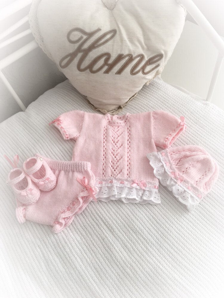 "Sweetpea ” Angel Set Knitting pattern for Reborn doll 16 -22” or 0-3 Mth Old Baby