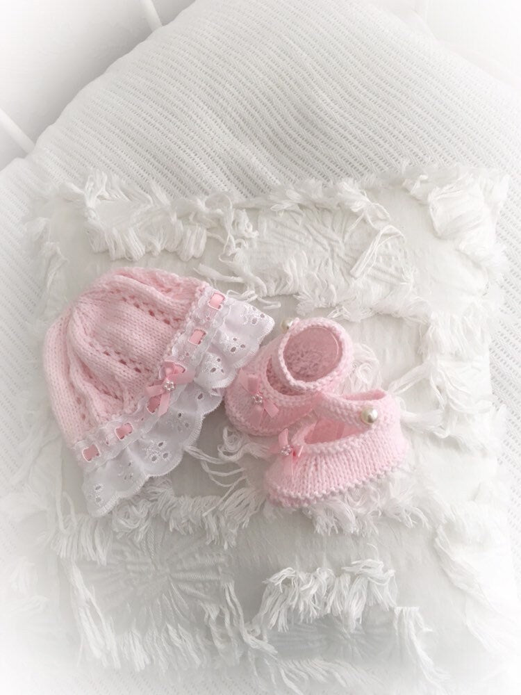 "Sweetpea ” Angel Set Knitting pattern for Reborn doll 16 -22” or 0-3 Mth Old Baby
