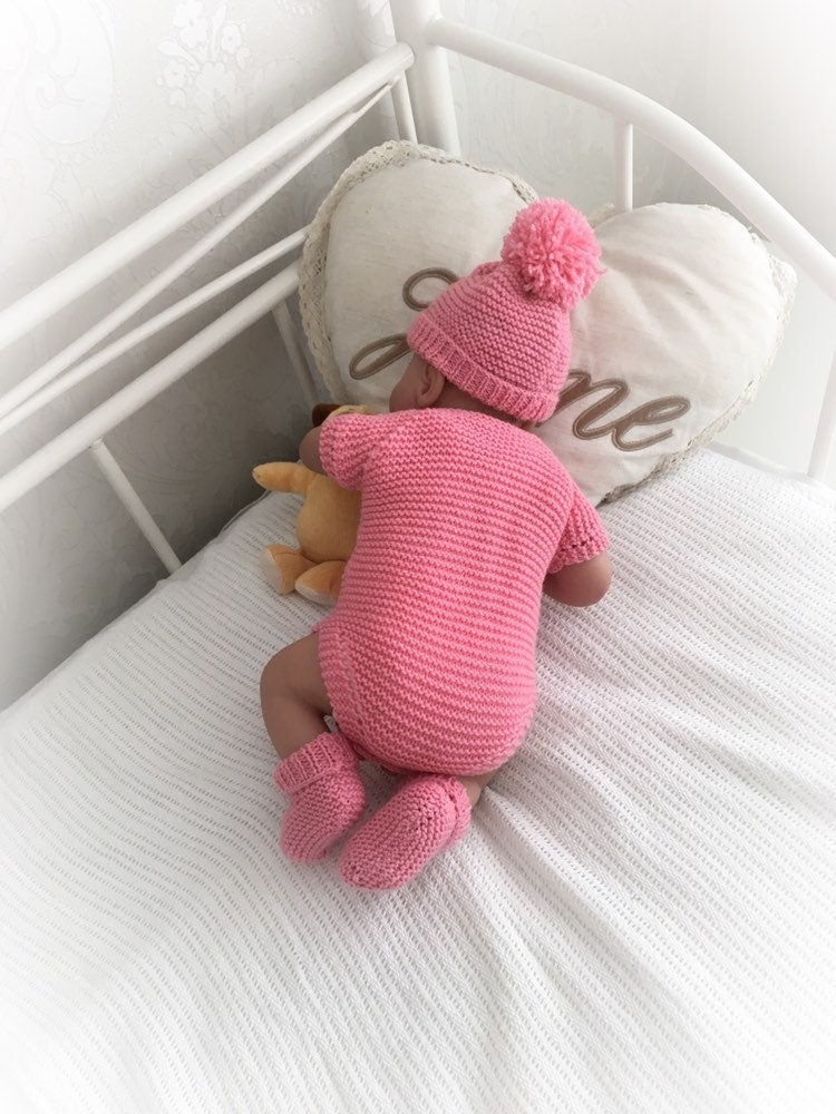 "Buttercup ” Romper Knitting pattern for Reborn doll 16 -22” or 0-3 Mth Old Baby