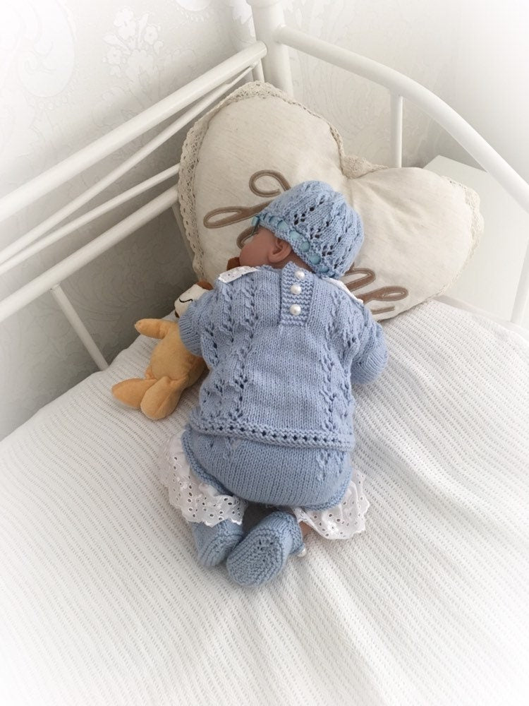 "Dahlia ” Angel Set Knitting pattern for Reborn doll 16 -22” or 0-3 Mth Old Baby