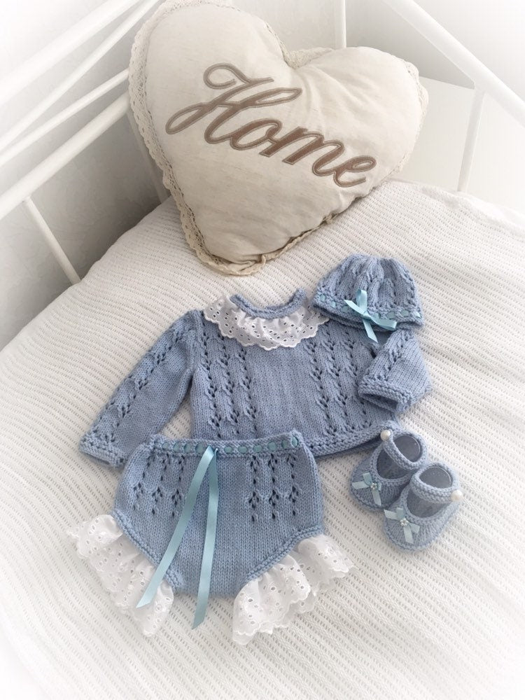 "Dahlia ” Angel Set Knitting pattern for Reborn doll 16 -22” or 0-3 Mth Old Baby