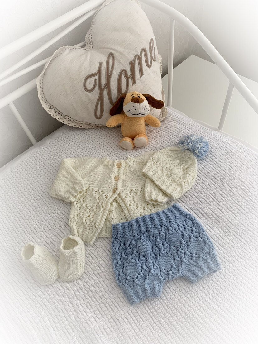 "Aster ” 4 Piece Set Knitting pattern for Reborn doll 16 -22” or 0-3 Mth Old Baby