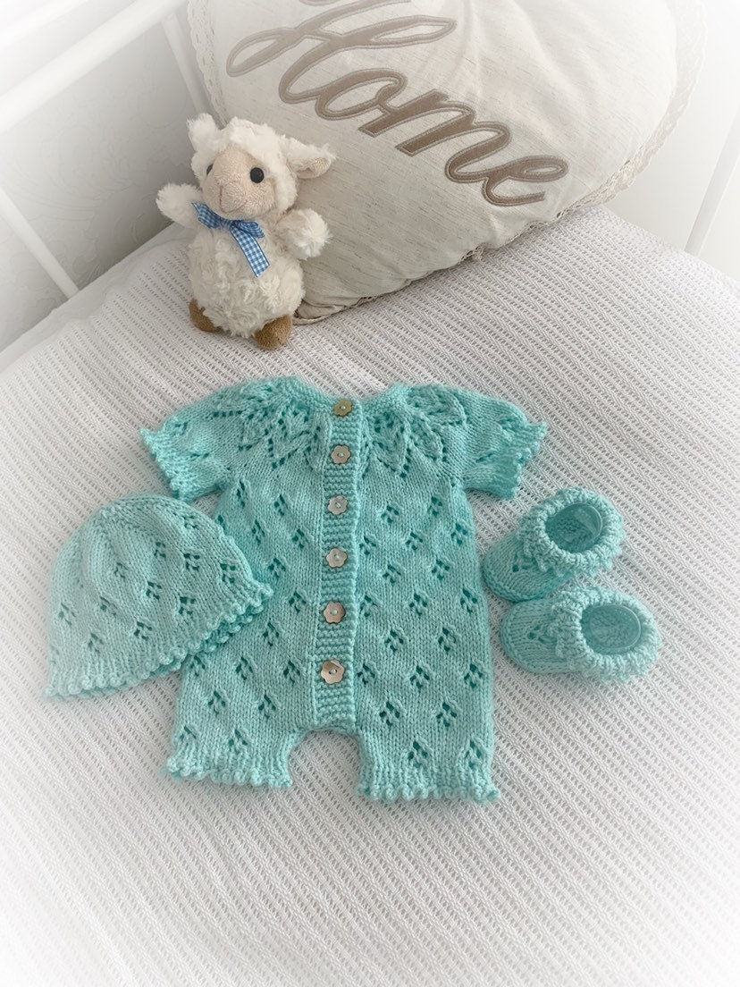 "Snowdrop ” Romper Knitting pattern for Reborn doll 16 -22” or 0-3 Mth Old Baby