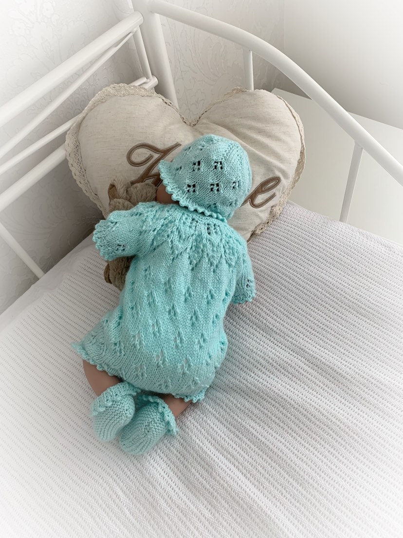 "Snowdrop ” Romper Knitting pattern for Reborn doll 16 -22” or 0-3 Mth Old Baby