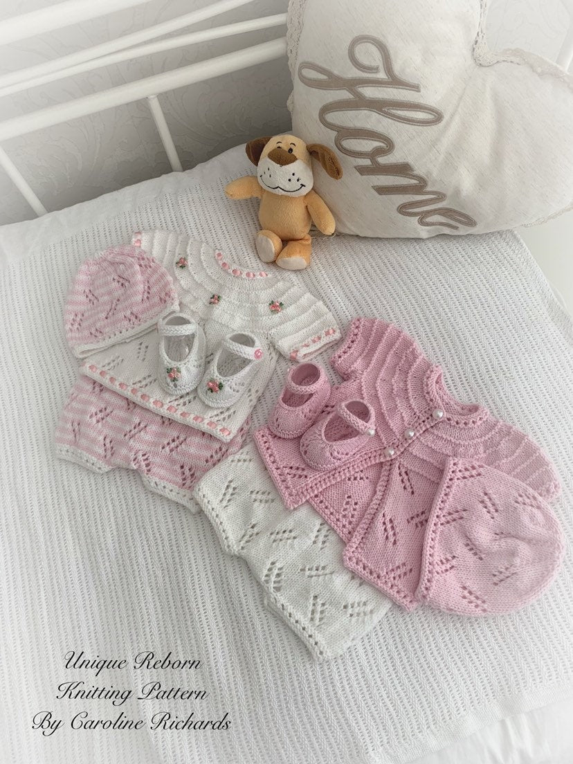 "Mayflower ” Mix 'n' Match Knitting pattern for Reborn doll 16 -22” or 0-3 Mth Old Baby